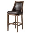 thumbnail image 1 of Maven Lane Vienna Bar Stool in Walnut Finish with Marksman Saddle Vegan Leather, 1 of 6
