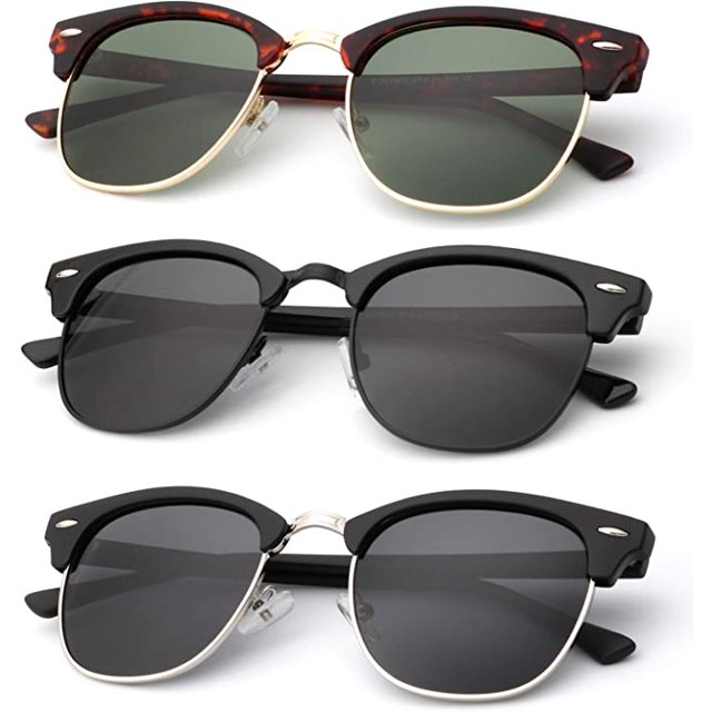 Polarized Sunglasses for Men and Women Semi-Rimless Frame Driving Sun glasses 100% UV Blocking