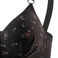 thumbnail image 3 of Ovbmpzd Floral Womens Everyday Wireless Bras for Women Black Lightly Front Closure Balconette Bras Push Up Breathable No Underwire Bras Plus Size,46, 3 of 4