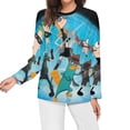 thumbnail image 3 of Phineas And Ferb Women’s Pajama Top 3D Digital Print Sleepwear Trendy Crewneck Pullovers Long Sleeve Shirts 5XL, 3 of 8