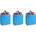 thumbnail image 7 of Reusable Heavy Duty 100% Cotton Canvas Grocery Bags | With Strong Handles Holds up to 50lbs | Eco Friendly | Large Size 14x14x7.5" - Turquoise, 7 of 7