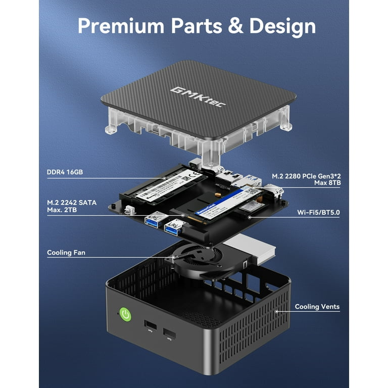 GMKtec Mini PC, Intel Alder Lake N95(Up to 3.4GHz), 8GB DDR4 128GB