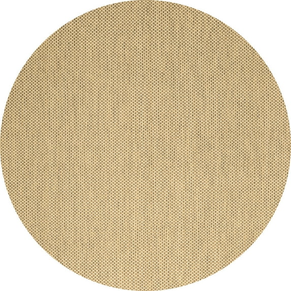 Ahgly Company Machine Washable Indoor Round Abstract Brown Contemporary Area Rugs, 6' Round