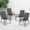 thumbnail image 2 of Afuera Living Black Outdoor Metal Frame Stack Chair (Set of 4), 2 of 12