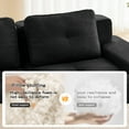 thumbnail image 5 of Aukfa Corduroy Modular Sectional Sofa; 29.5" Deep Seat Loveseat, Pearl-Like Trim, Black, 5 of 11