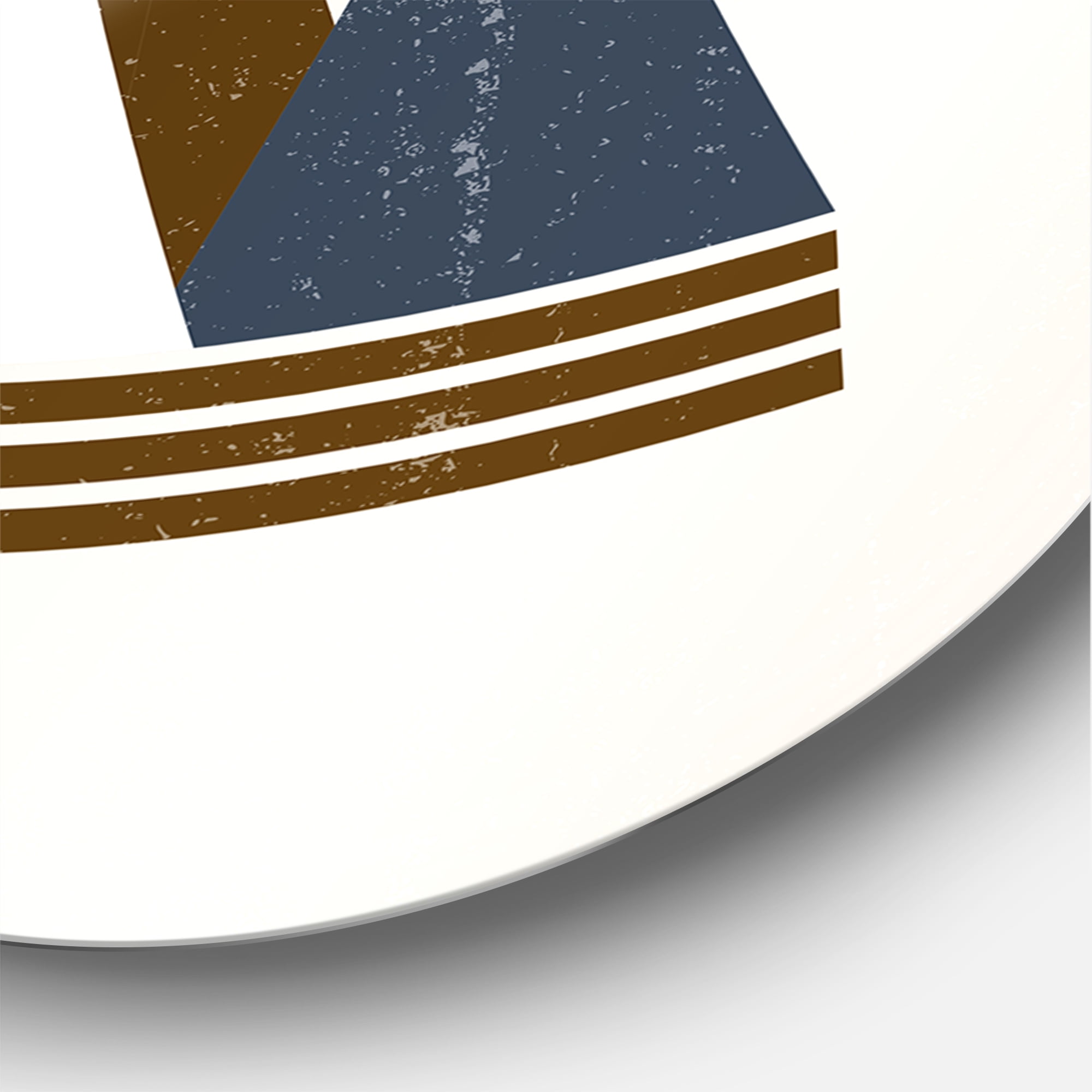 Designart 'Abstract Moon and Sun In Mountains I' Modern Circle Metal Wall Art 36x36 - Disc of 36