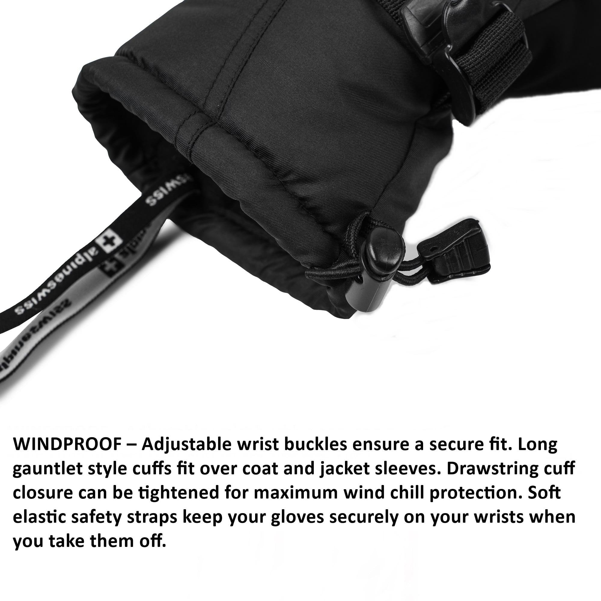 Alpine Swiss Mens Waterproof Ski Mittens 3M Thinsulate Winter Snow Sport Gloves