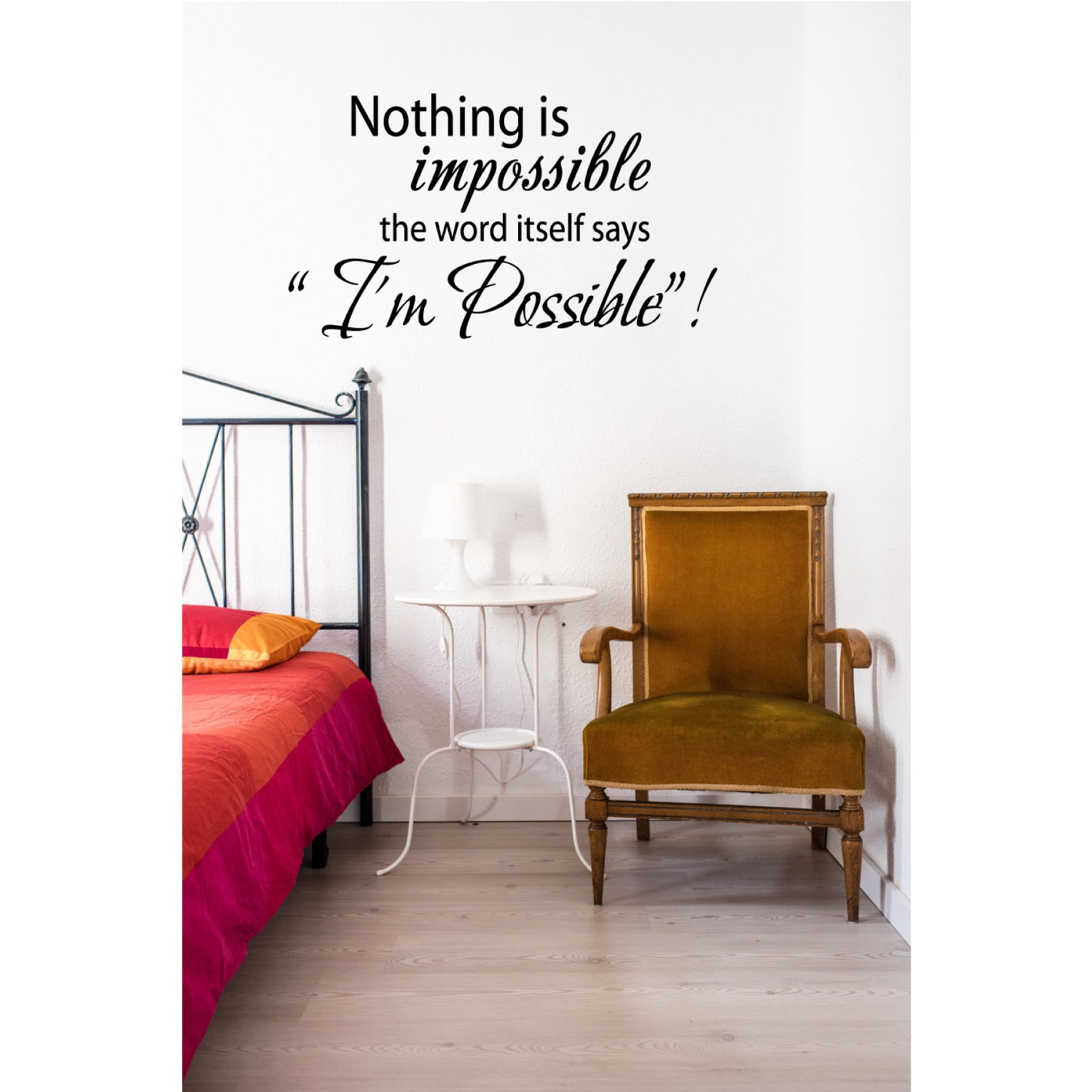 Nothing Is Impossible Wall Decal - Inspirational Quote Vinyl Sticker for Home, Bedroom, or Office - Motivational Peel & Stick Decor - Removable and Durable - Uplifting Wall Art for Daily Inspiration