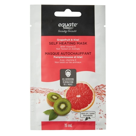 Equate Beauty Grapefruit & Kiwi Self Heating Mask, 1 Mask