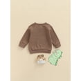 thumbnail image 4 of Qiylii Boys Dinosaur Pattern Sweatshirt, Long Sleeve Round Neck Pullover Tops, 4 of 8