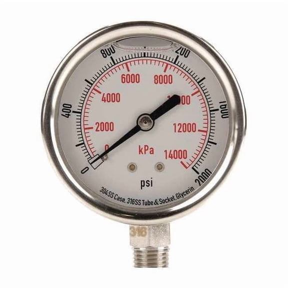 Manufacturer Varies Pressure Gauge,Liquid Filled,2-1/2 In 4CFJ2