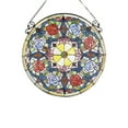thumbnail image 2 of Lighting ANEMONE Floral Tiffany-glass Window Panel 24" Wide, 2 of 3