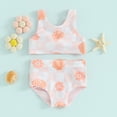 thumbnail image 3 of Bagilaanoe Newborn Baby Girls Swimsuits 2 Piece Tankinis Set Floral Print Tank Tops + Shorts 6M 12M 18M 24M Infant Swimwear Bathing Suit Beachwear, 3 of 7