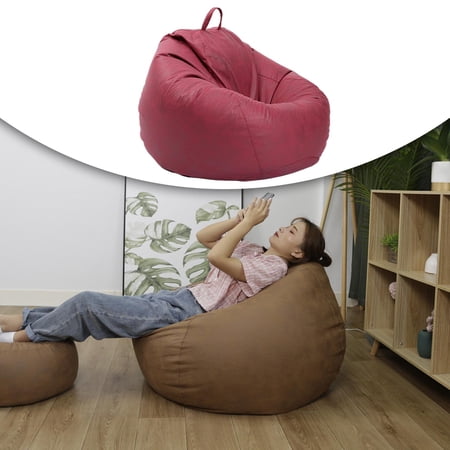 Stylish Cover Stuffed Storage Stain Resistant Zipper Storage Bag for Bedroom Living Room Patio Dormitory Teens Rose Red