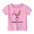 thumbnail image 5 of Boys' Easter Print Rabbit Egg Pattern Crew Neck Short Sleeve Sports Outdoor Wear Pink 3Y-4Y, 5 of 6