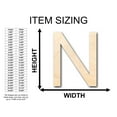 thumbnail image 2 of Unfinished Wood Arial Letter N Shape - Craft - up to 46" DIY 24" / 1", 2 of 3