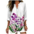 thumbnail image 4 of WZXFASHION Chemise à Col en V pour Femmes Boho Blouse Multi-Style Manches Longues Graphique Fantaisie Grande Taille Chandail à Enfiler Hauts pour Femmes Rabais de 50 % Liquidation Chemises pour Femmes, 4 of 4