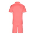 thumbnail image 4 of JLFKNG Men's 2 Piece Outfits Short Sleeve Zipper Up T Shirt And Plaid Shorts With Elastic Waist Drawstring Set Tracksuit Lounge Summer Sets, 4 of 5