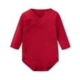 thumbnail image 2 of akafmk Baby Long Sleeve Onesies Cotton Side Snap Bodysuit Solid Color Breathable Casual Fall One Piece Romper, Size 12-18 Months, 2 of 7