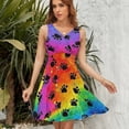 thumbnail image 7 of Watercolor Dog Paw Dress Fashion Beach Long Dresses Female Party Printed Sundress, 7 of 7