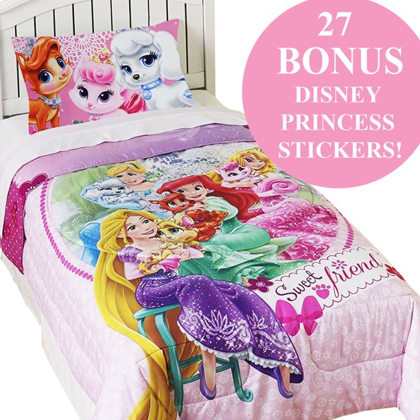 Palace Pets Twin Comforter Set Disney Princesses Sweet Pet Friends Bedding Plus Bonus Wall