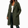 thumbnail image 5 of Afelkas Women's Oversized Wool Blend Peacoat Double Breasted Notch Lapel Mid Length Warm Winter Coat with Pockets, 5 of 6