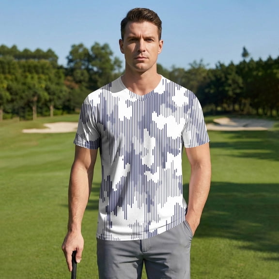 Vetsdori Mens Short Sleeve Shirts Breathable Sport Pullover Summer Fashion Shirts Casual V-Neck Stylish Tops for Men