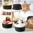 thumbnail image 4 of 100 Pieces Aluminum Foil with Lids, 5oz Disposable Ramekin Cupcake Liners, Tart Pie Tin Pan Holder, Mini Cake Containers for Pudding, Souffle, Party, Wedding, Black Gold Color, 4 of 4