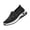 Black #050, variant on Women's Floral Embroidery Mesh Walking Shoes Ballet Flats Soft Arch Support Walking Anti-Skid Sports Shoes 37
