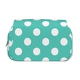 thumbnail image 2 of Goofa Teal Turquoise And White Polka Dot Pattern Double Layer Pen Pencil Case, Protective Large Capacity Storage Organizer Pen Pouch, Office College Supplies for Teens Adults, 2 of 7