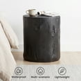thumbnail image 5 of FOROUTIA 19.5" Black Tree Stump Side Table, Waterproof Magnesium Oxide Faux Wood Accent Table for Patio, Living Room, Bedroom, Small Space End Table, Sturdy Outdoor Stool, Lightweight Nightstand, 5 of 7
