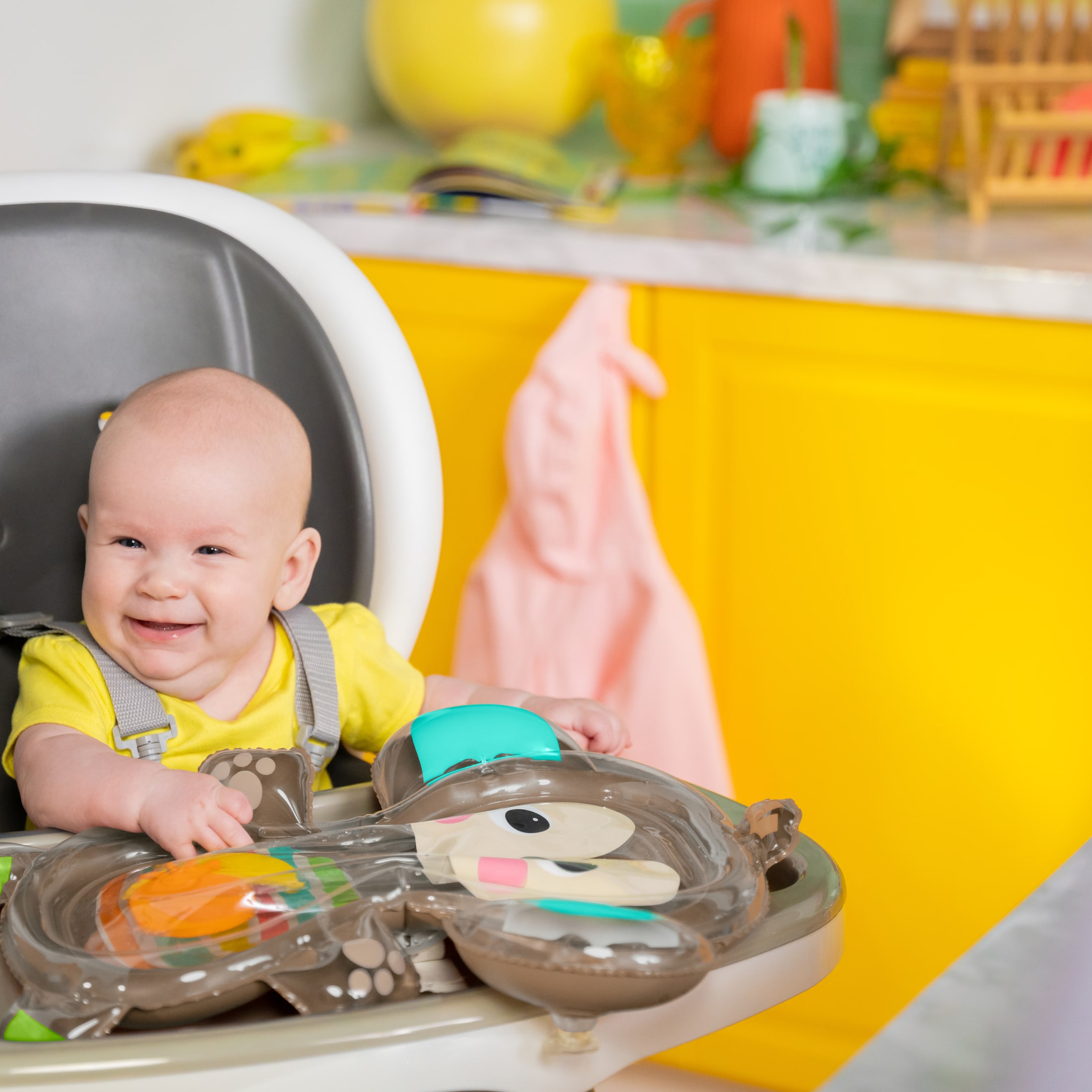 Bright Starts Hungry Monkey Tummy Time Water Mat, Newborn, Unisex