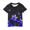 thumbnail image 6 of Spazoro Toddler Girls T-shirts, Crewneck Casual Summer Printed Short Sleeve Tops Tee Purple Size 3 T, 6 of 6