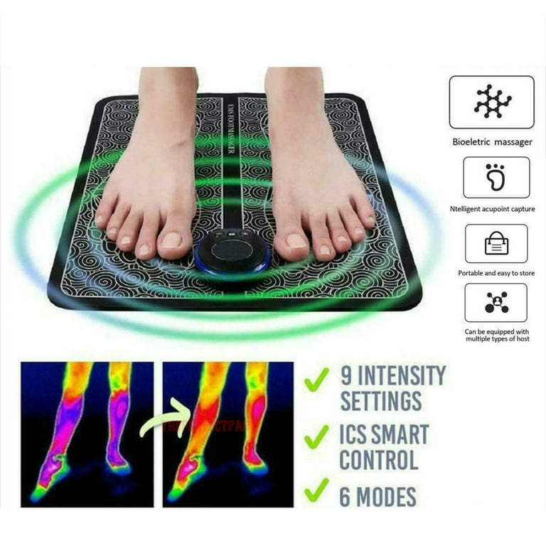 EMS & TENS Foot Circulation Stimulator, Improves Foot Blood Circulation,  EMS Foot Massager for Neuropathy, Relieves Body Pains & Plantar Fasciitis