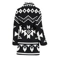 thumbnail image 2 of Black And White Aztec Pattern Women Bathrobe One Size Univeral Fits Fashion Lightweight Plush Fleece Long Robe For Women, 2 of 3