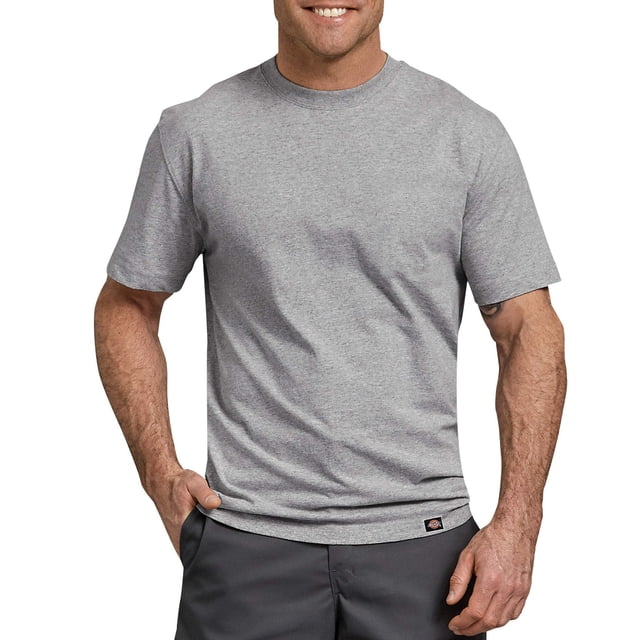 Remera Dickies para Hombre de Manga Corta, Tela Pesada, Gris Jaspeado