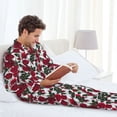 thumbnail image 6 of Sikiie Rose Flowers Mens Pajama Set, Soft Warm Long Sleeve Sleepwear, Cozy Button-Down Pjs for Men-XX-Large, 6 of 7