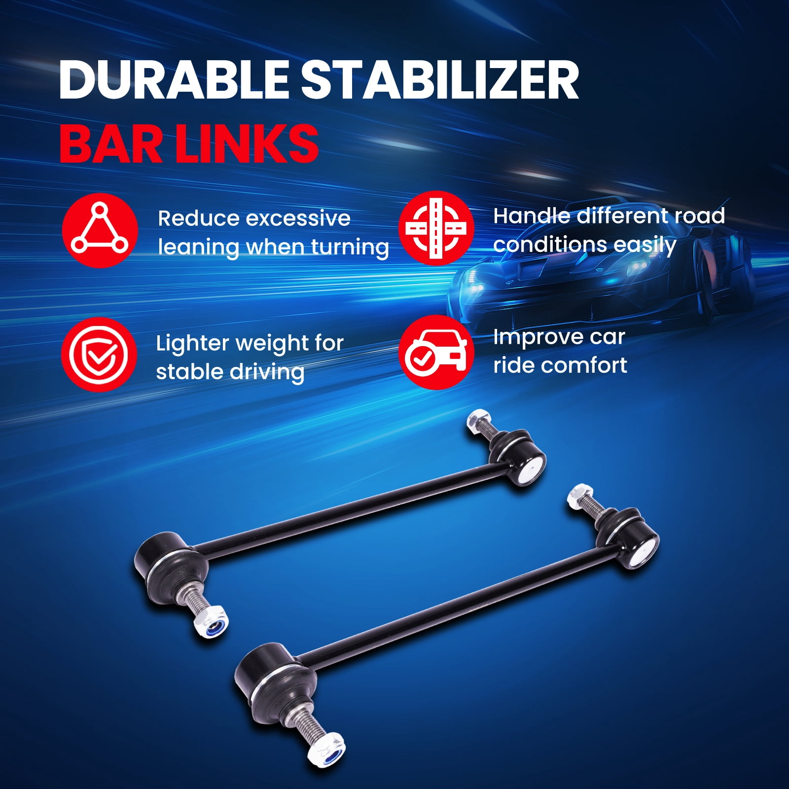MOCA AUTOPARTS 2 Pcs Front Sway Bar Link Kit Fit for 05-08 Ford Escape L4 2.3L & 14-19 Mazda 6 L4 2.5L & 05-11 Mercury Mariner L4 3.0L