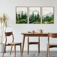 thumbnail image 3 of Watercolor Mountain Range Framed Canvas Wall Art Set, Green Forest Tree Wall Decor, Woodland Nursery Wall Painting, Modern Wilderness Art Print for Living Room, Bedroom, Office-16 x24 x3, 3 of 6