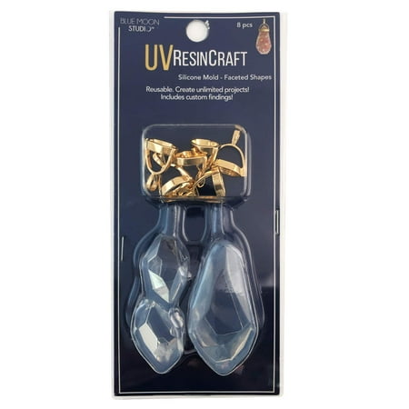UPC: 0848364054075 | Blue Moon Studio™ UV Resin Craft 3D Faceted Shapes Mold with Findings
