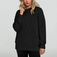 thumbnail image 2 of Long Sleeve Sweater for Women Crewneck Solid Ribbed Knit Pullover Top Black M, 2 of 5