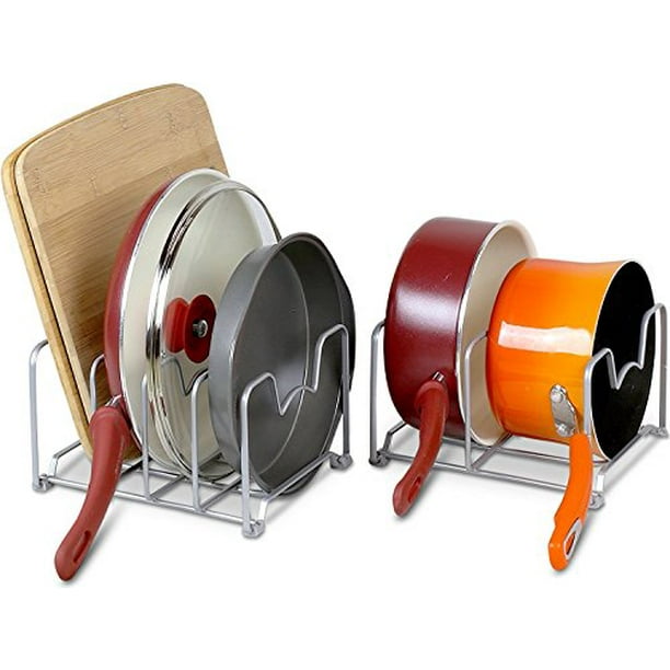 SimpleHouseware 2PK Kitchen Pan and Pot Lid Organizer Rack