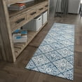 thumbnail image 3 of Traditional 2x10 Area Rug (2'3'' x 10') Floral Dark Gray Indoor Runner Easy to Clean, 3 of 10