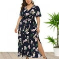 thumbnail image 1 of SMihono Robe Maxi Bohème d'Été pour Femmes Grande Taille Robe Longue à Manches Longues Épaules Dénudées en Chiffon Irrégulier Robe de Plage, 1 of 5