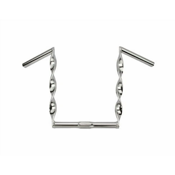 Alta Bicycle Lowrider Flat Twisted Bike Handle Bars 25.4mm, Multiple Sizes and Colors (Chrome, 11")
