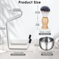 thumbnail image 2 of Soporte de afeitado de taza seca o húmeda de acero inoxidable para hombres, juego de tres piezas, cuenco de jabón para Barba masculina, soporte de afeitado, limpiador Facial, 2 of 5