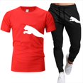 thumbnail image 1 of 2022 Verano Nuevo Camiseta De Hombre + Pantalones Traje De Deportes Marca Logo Impresión Casual Moda Algodón Ropa De Manga Cortapangjing, 1 of 4