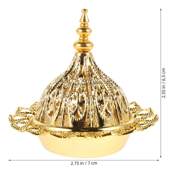 LOLIPPYY 2Pcs Golden Arabic Incense Holder Metal Burner for Cone and Stick Incense in Home Decor