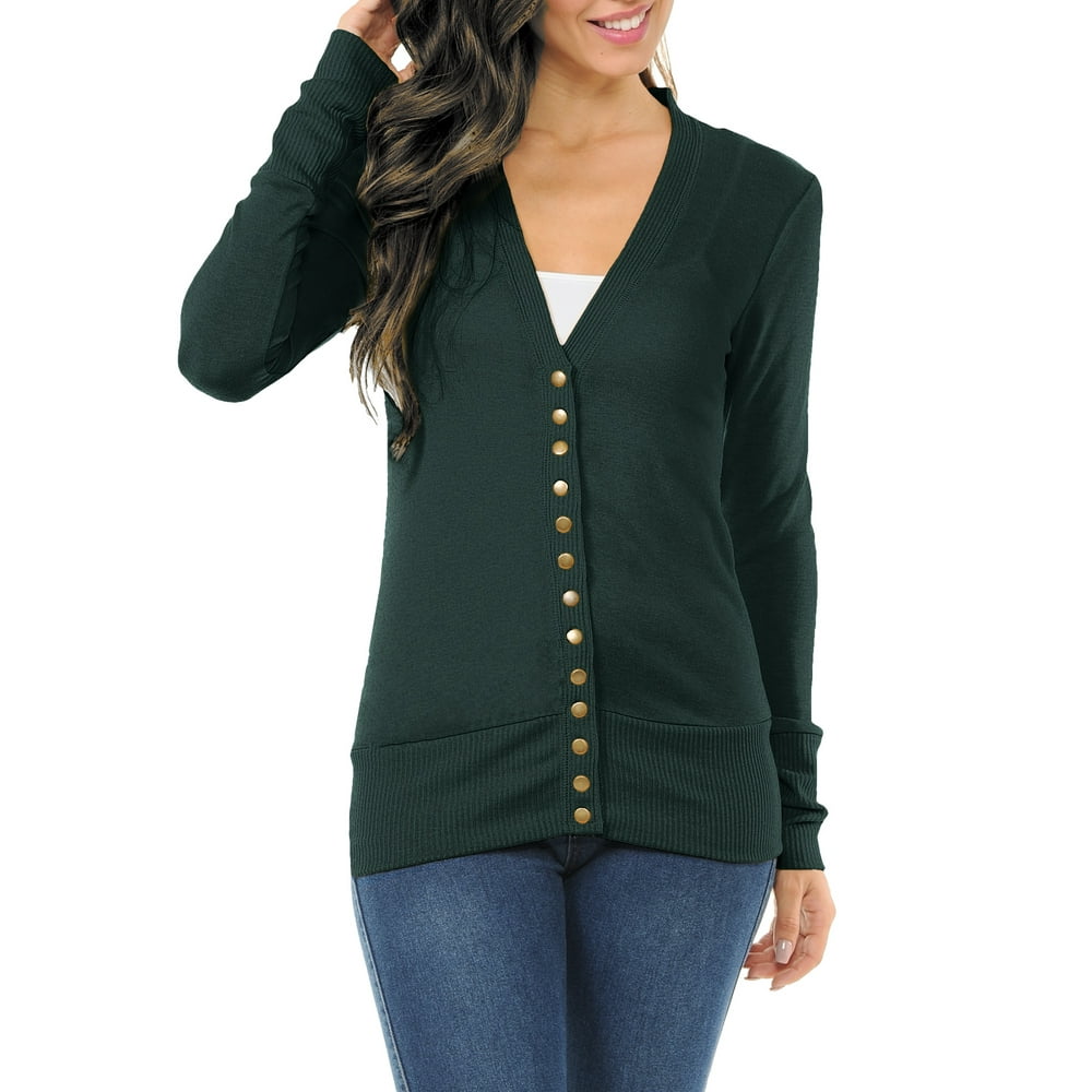ClothingAve - ClothingAve. Women's Long Sleeve Snap Button Sweater ...