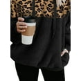 thumbnail image 4 of DYMADE Women Long Sleeved Leopard Print Hooded Plush Sweater Top, 4 of 4